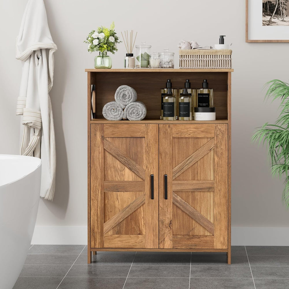 Homhedy Farmhouse Bathroom Storage Cabinet with 2 Doors, Toilet Paper Cabinet...
