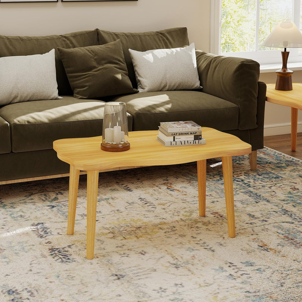 Cookie Coffee Table for Living room, Natural, 19.7"D x 31.5"W x 16&...