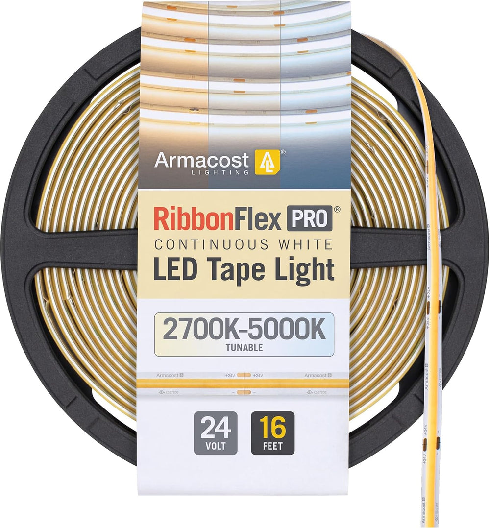 Armacost Lighting RibbonFlex Pro 24V Tunable White COB LED Strip Light Tape, ...
