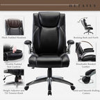 COLAMY Ergonomic Home Office Chair-Adjustable Lumbar Support for Extra Comfort, High Back Design with Padded Flip-up Arms for Adult Working, Study, Gaming (Black), 250lbs