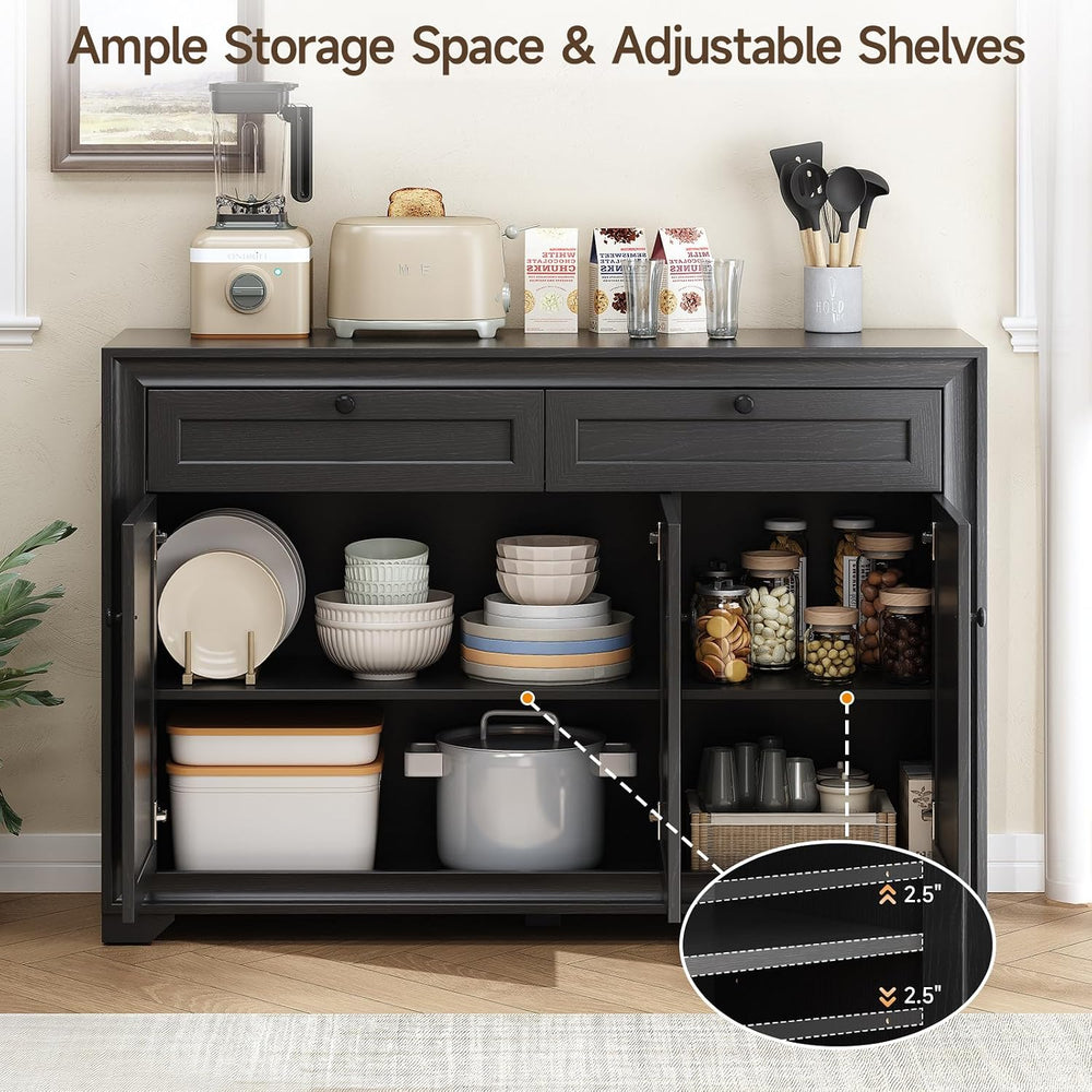 ONBRILL 48 Inches Sideboard Buffet Cabinet with Storage, Farmhouse Sideboard ...