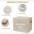 Lukeline Memory Box for Keepsake, Decorative Keepsake Bin with Handles,Memory Box Keepsakes Gift for Anniversary, Wedding, Birthday, Valentines Day