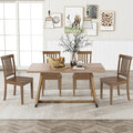 COLAMY Wooden Dining Chairs Set of 4, Solid Rubberwood Kitchen & Dining Room Chairs, Farmhouse Rustic Side Chairs for Dining Table, Anti-Slip Protection, Classic Windsor Style Seating, Oak Light Brown