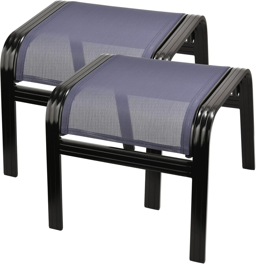 Deiguifei Outdoor Footstools Patio Ottoman All Weather Aluminum Indoor Outdoo...
