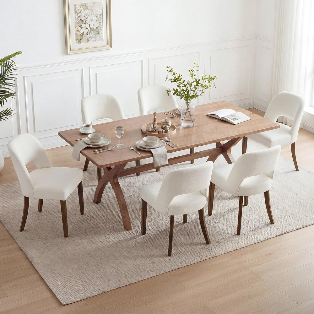 KISLOT Upholstered Dining Chairs Set of 4, Modern Armless Kitchen Chairs with...