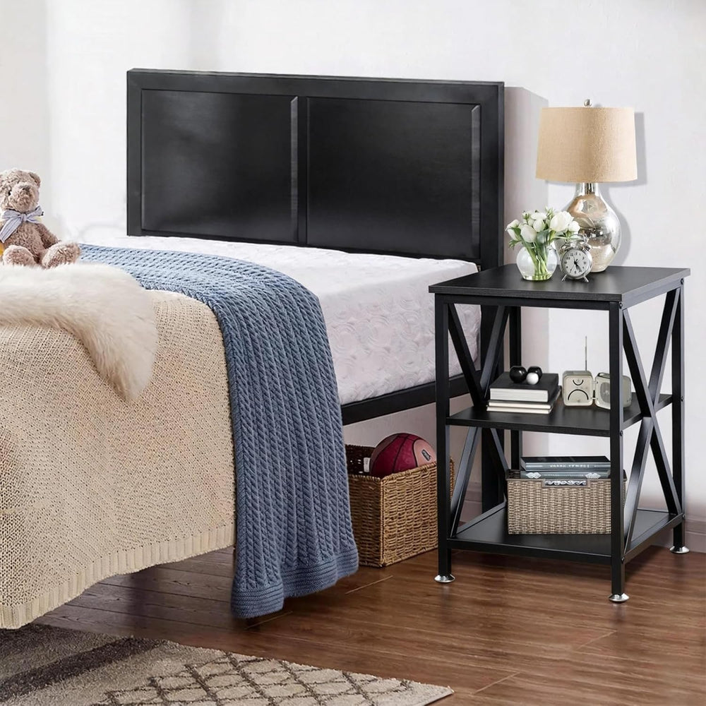 TooCust Square End Table with Storage Shelf, 16" D X 16" W X 24&quo...