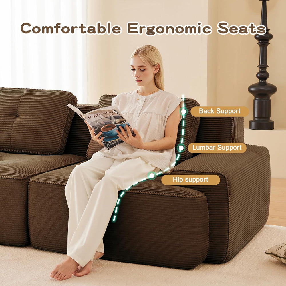 Oversized Modular Sectional Sofa, Modern V Shaped Corner Couch with Ottoman, ...