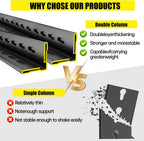 Storage Shelves, Garage Metal Shelving Unit, Adjustable, Double-Layer Column with Reinforced Ribs, Heavy-Duty, Capable of Bearing 1800 lbs, Suitable for Garage, Warehouse, Kitchen Storage
