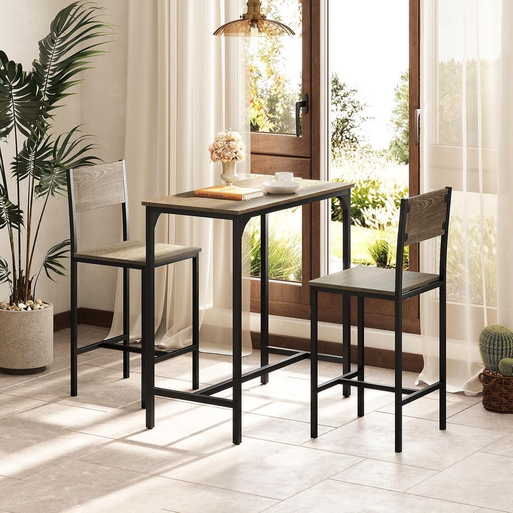 Tangkula 3 Piece Counter Height Bar Table Set, Pub Table and Chairs Set of 2,...
