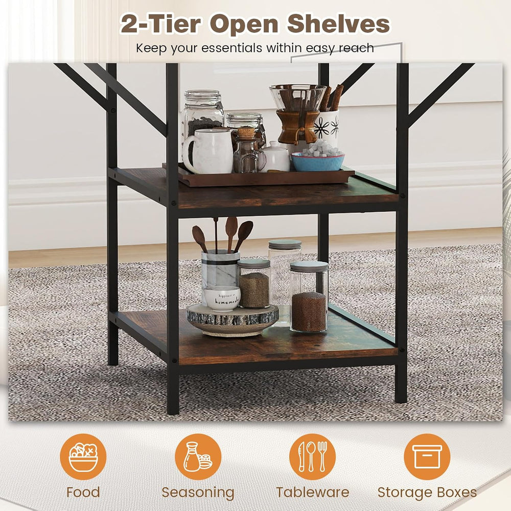 Giantex 47-inches Dining Table for 4-6, Rectangular Kitchen Table with 2 Open...