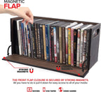 Stock Your Home DVD Storage Box, Movie Shelf Organizer for Blu-Ray, Video Game Cases, CDs, VHS Tape Display Stand, Disc Holder Can Store Up to 28 DVDs, Faux Leather (Espresso) 2 Pack