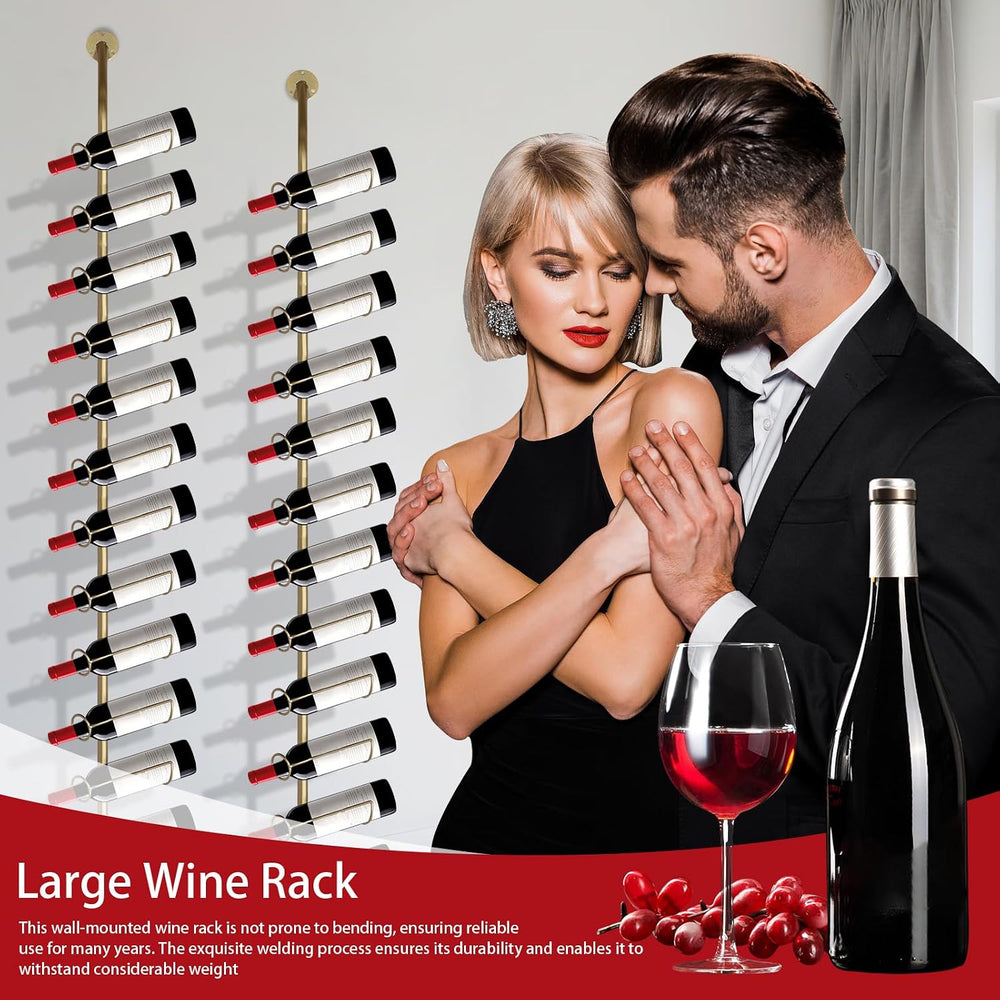 5 Pack 12 Bottle Wall Mount Wine Rack for 60 Bottles DIY Detachable Wine Stor...