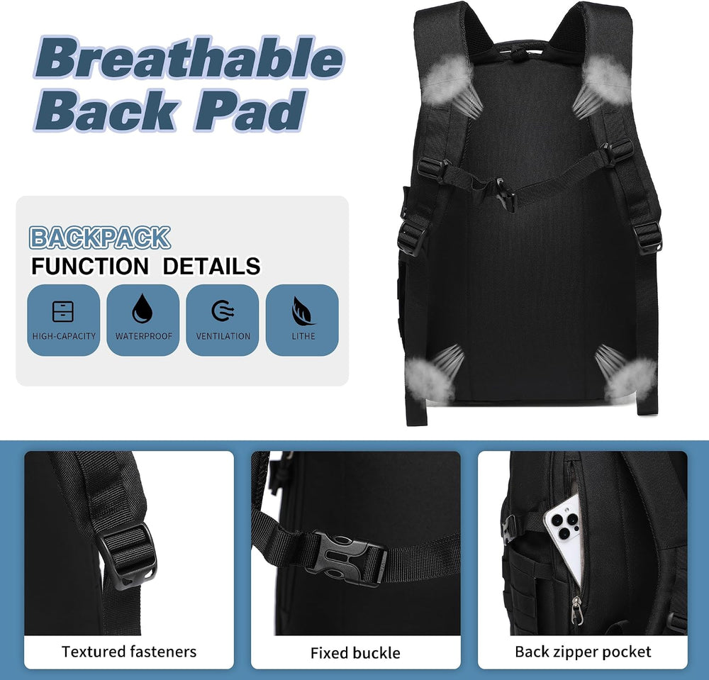 Wotony Military tactical backpack, backpack for men black small tactical assa...