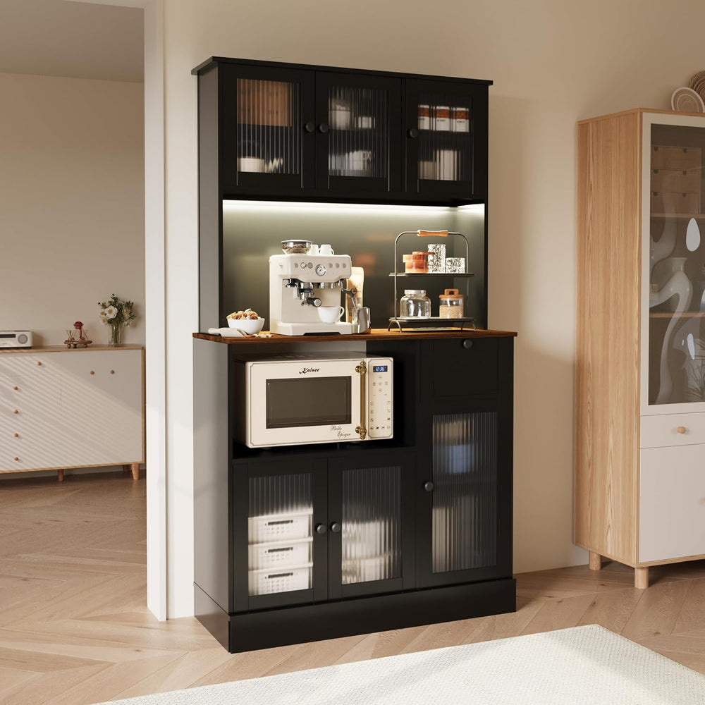 71" Kitchen Hutch Cabinet with Storage for Living & Dining Room, Kit...