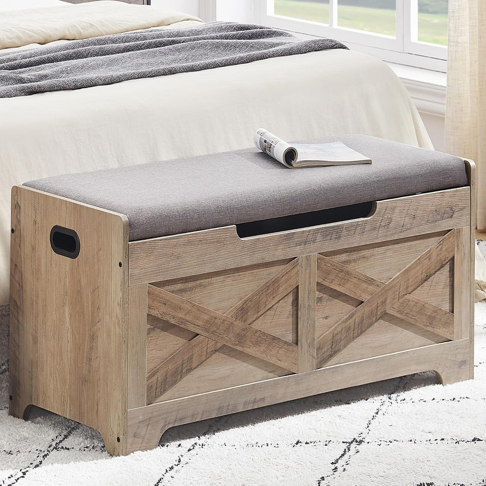 coucheta Storage Chest, Farmhouse Storage Trunk, Wooden Entryway Storage Benc...