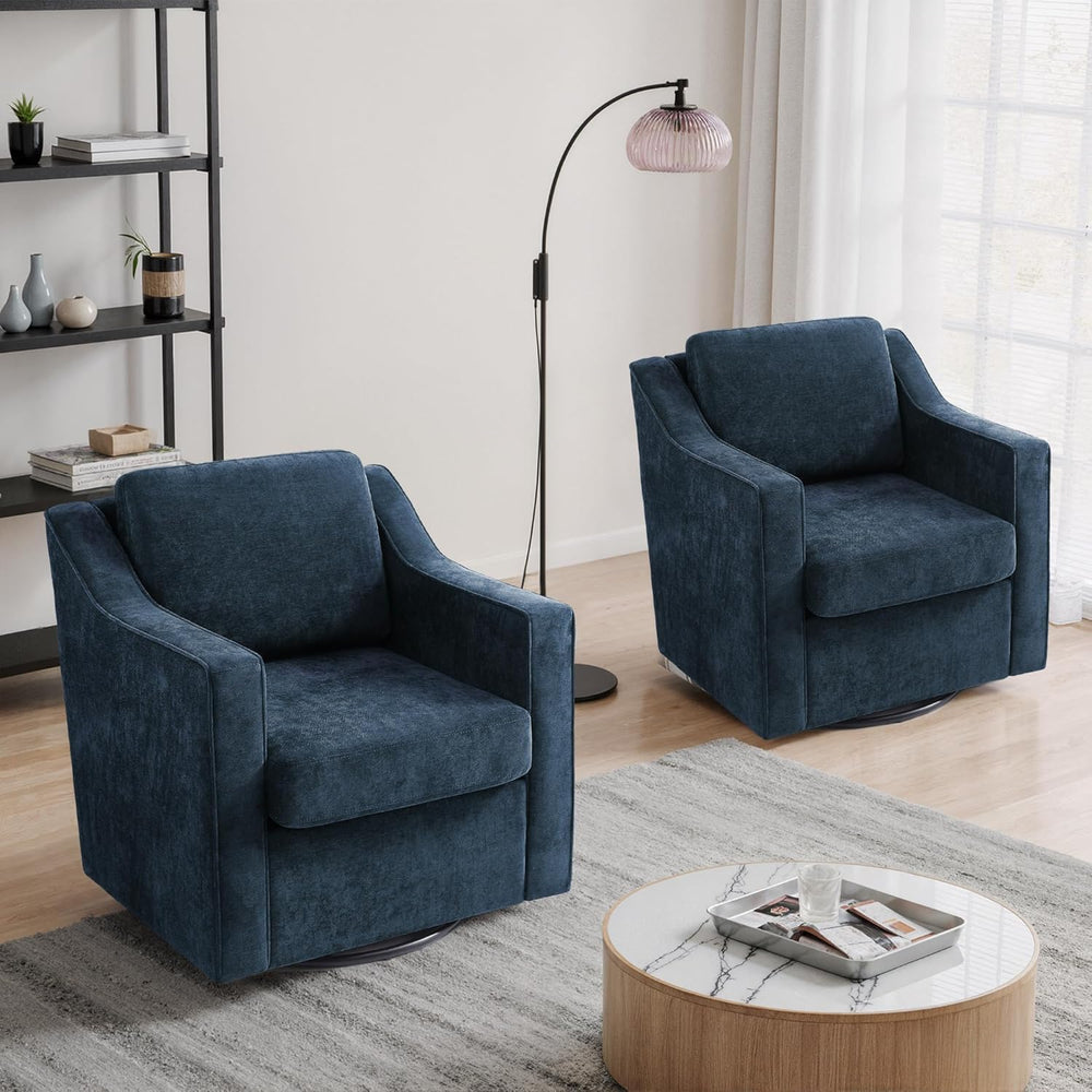 Swivel Accent Chairs Set of 2, Chenille Upholstered Armchair for Living Room,...