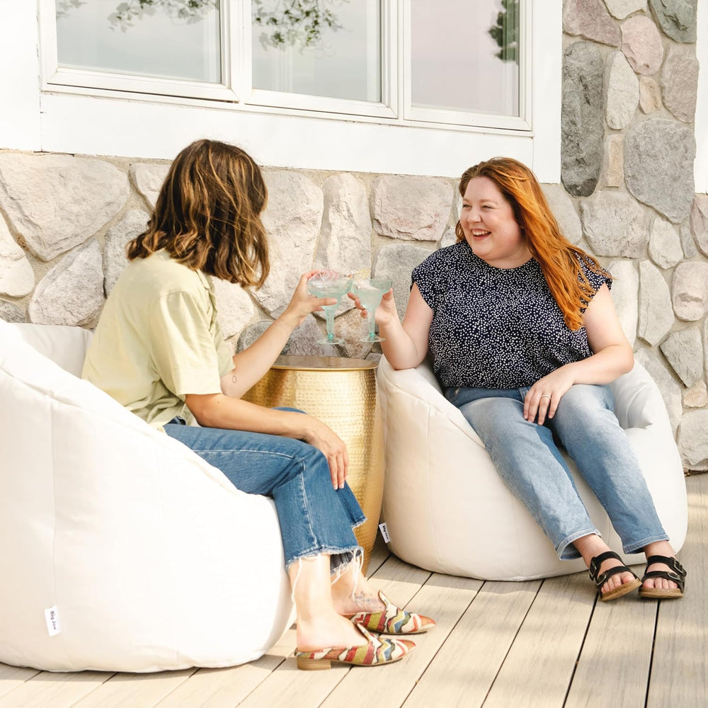 Big Joe Milano Outdoor Beanbag Chair White Marine | Polystyrene Bean Filled, ...