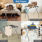 Luggage Rack-Single Tier, Pack of 1, Chrome, Foldable Rack for Guest Room