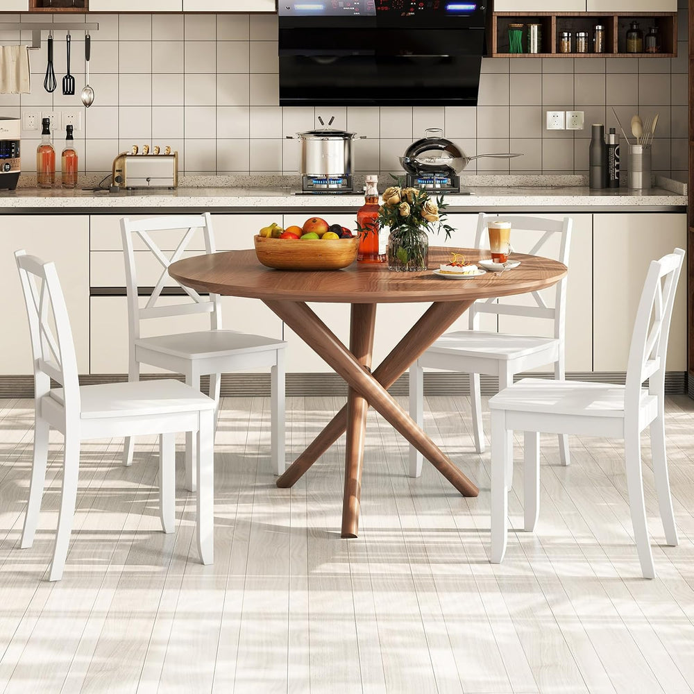 GOFLAME Dining Chairs Set of 4, Kitchen Chairs with Rubber Wood Legs & Cr...