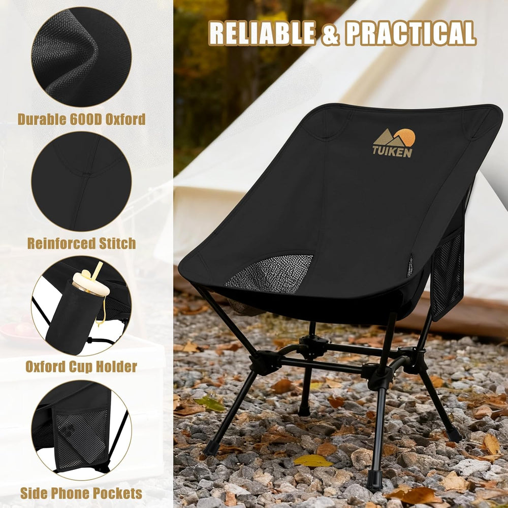 Ultralight Camping Chair Backpacking Chair, Portable Camp Chair with Cup Hold...