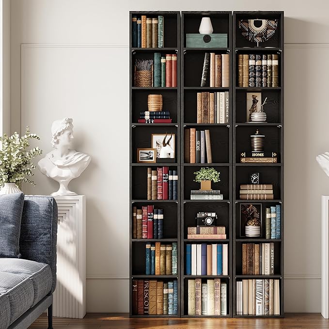 IRONCK Tall Narrow Bookshelf 8 Tiers, Compact Corner Bookcase, Easy to Match ...