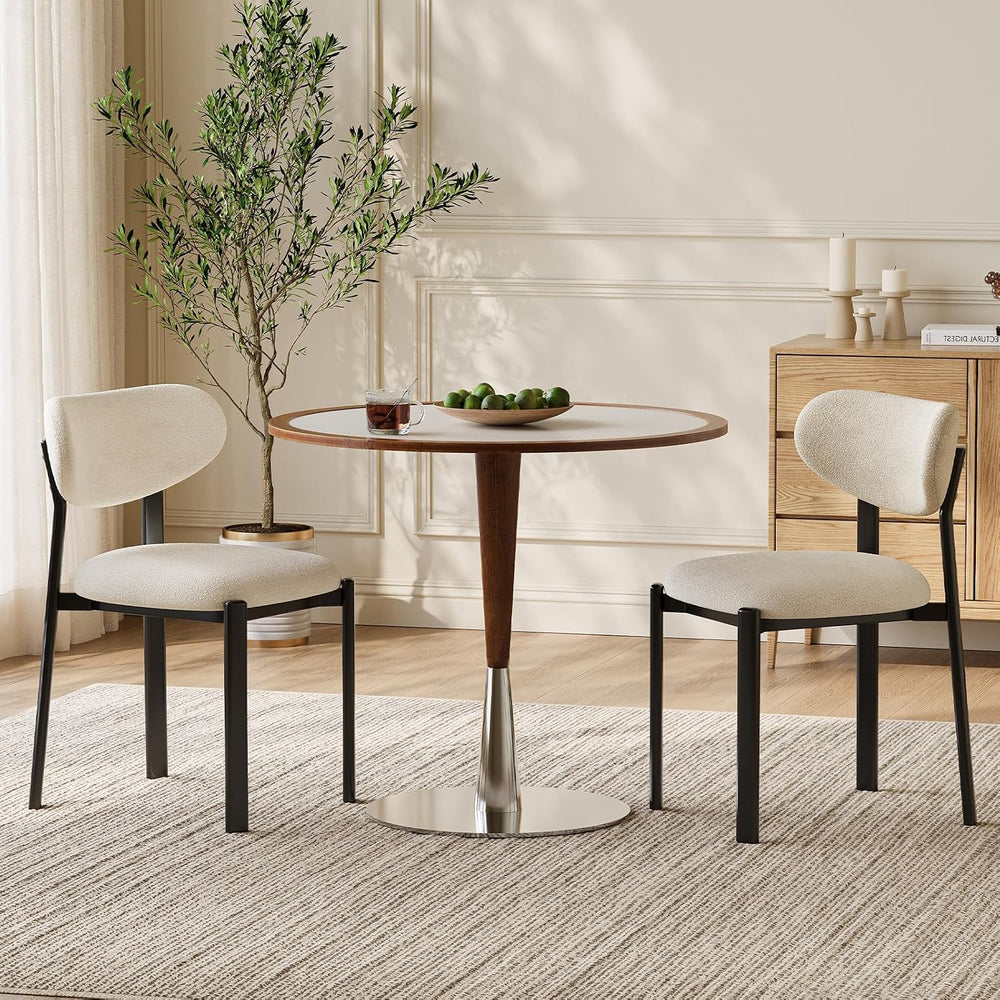 Dining Chairs Set of 2, Modern Upholstered Fabric Kitchen Chairs | Textured F...