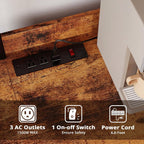 IRONCK 62.4-Inch Bakers Rack with Power Outlets and Wine Storage | 62.4-inch wide bakers rack combines 5 shelves, 3 AC outlets, a wine rack, basket, and S-hooks.