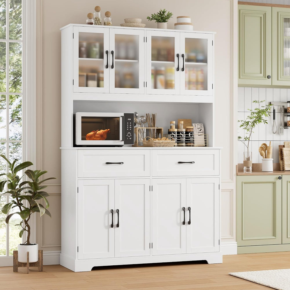 BOTLOG 71" Large Pantry Storage Cabinet with Microwave Stand | Tall Hutc...