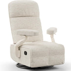 MAMAZING Lullacloud Swivel Rocker Recliner Chair for Adults with Adjustable Armrests & Headrest, Glider Rocking Chair Indoor with Removable Cover, Reading Chair for Living Room Bedroom
