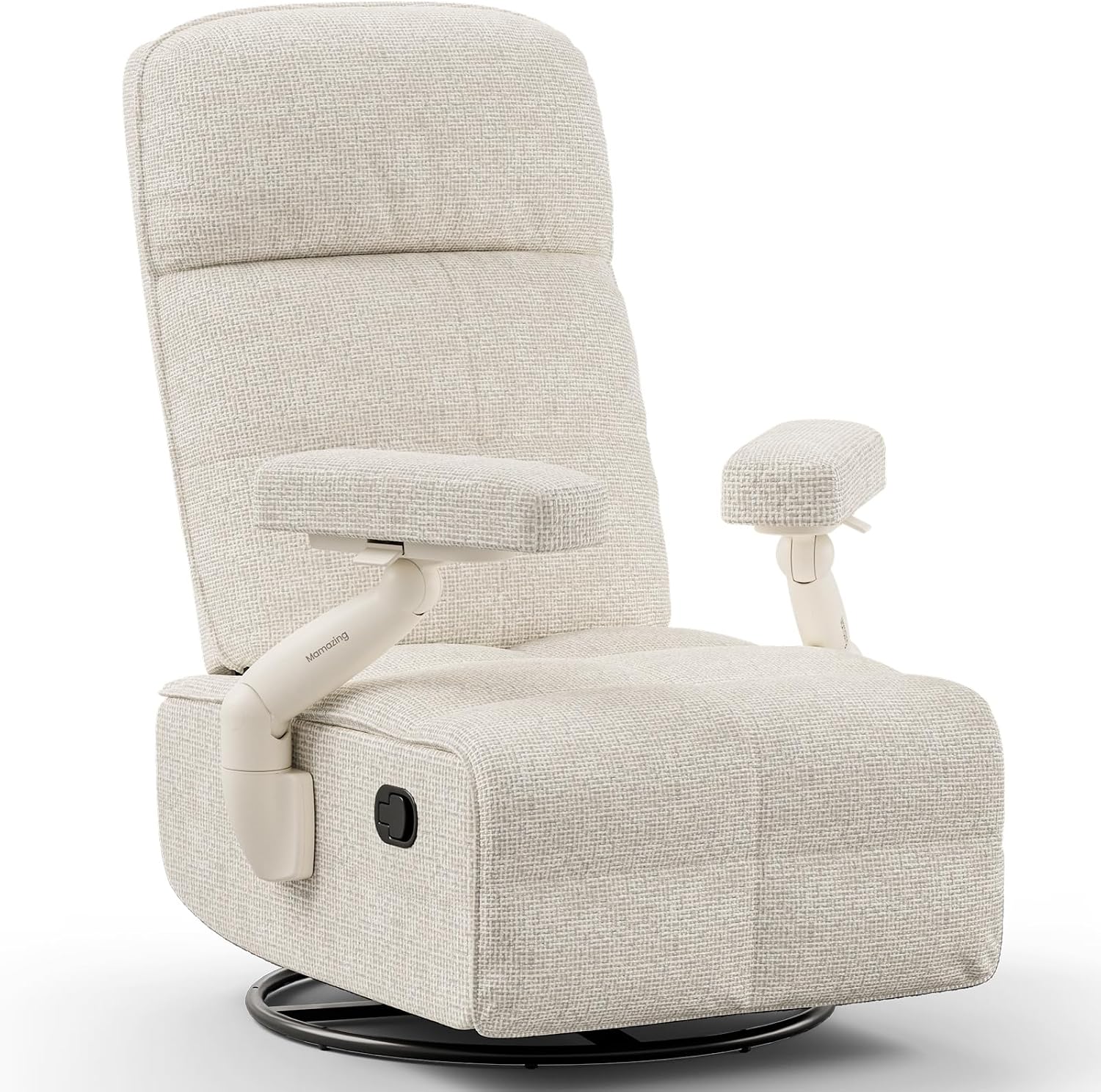 MAMAZING Lullacloud Swivel Rocker Recliner Chair for Adults with Adjustable Armrests & Headrest, Glider Rocking Chair Indoor with Removable Cover, Reading Chair for Living Room Bedroom