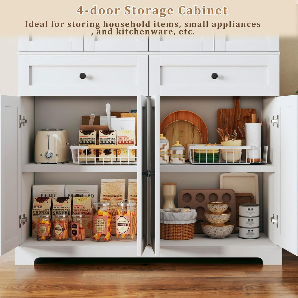 HUAHUU 71" Kitchen Pantry Cabinet with 6 Door Shelves, Tall Pantry Stora...
