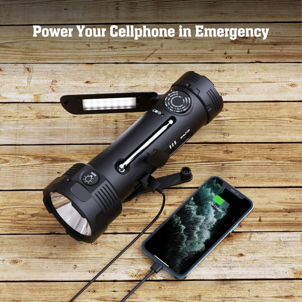 NOAA Emergency Weather Radio, Portable Solar Hand Crank Flashlight Radio