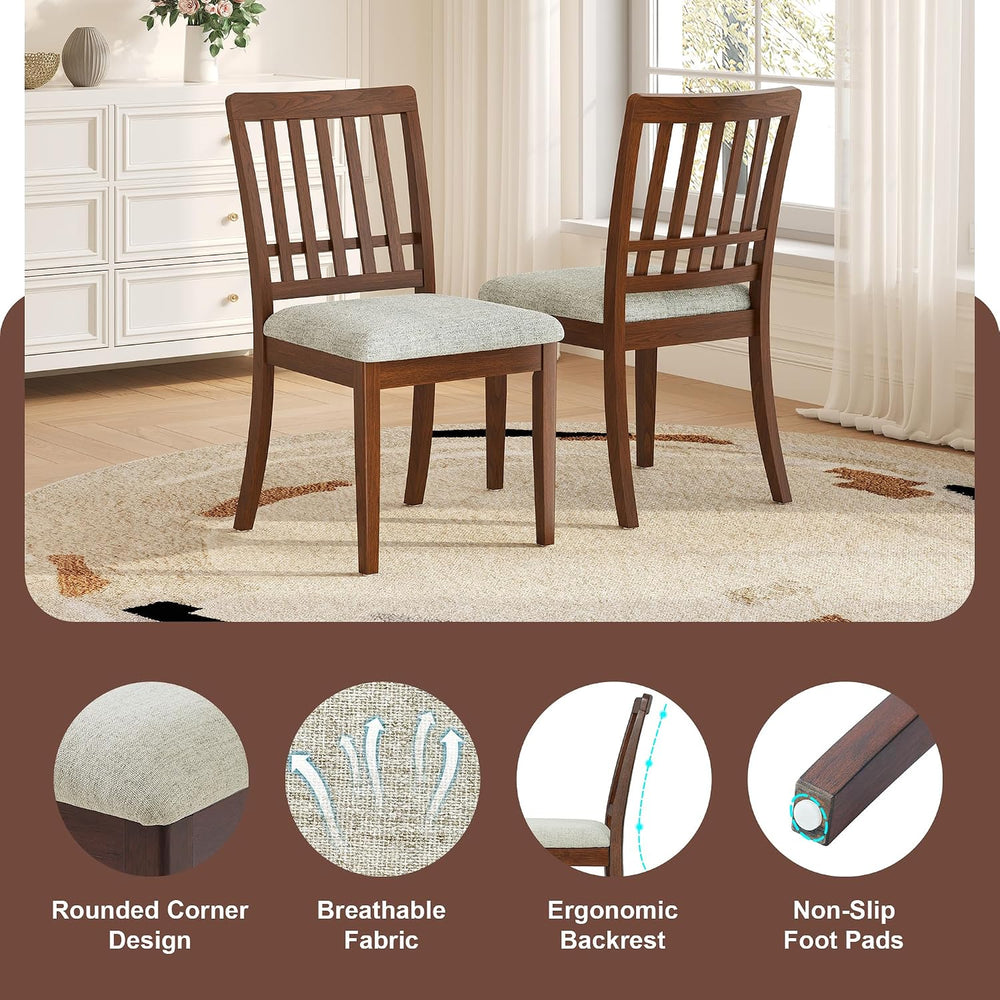 P PURLOVE 3 Piece Round Dining Set for 2, Folding Wood Table (Brown)