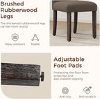 LSSPAID Dining Chairs Set of 2, Modern Comfy Linen Upholstered Parsons Dining Room Chairs with Bronze Nail Head Trim and Brushed Solid Wood Legs, Coffee