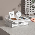 2-Tier Acrylic Paper Tray Organizer-Low-ProfileDesk File Sorter for Office/Home, Clear Stackable LetterTray for Bills, Crafts, Notebooks