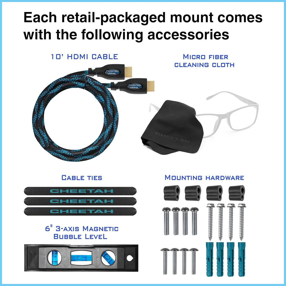 Cheetah Fixed TV Mount (3-Pack) for Most 26-60 Inch TVs up to 115lbs, Each wi...