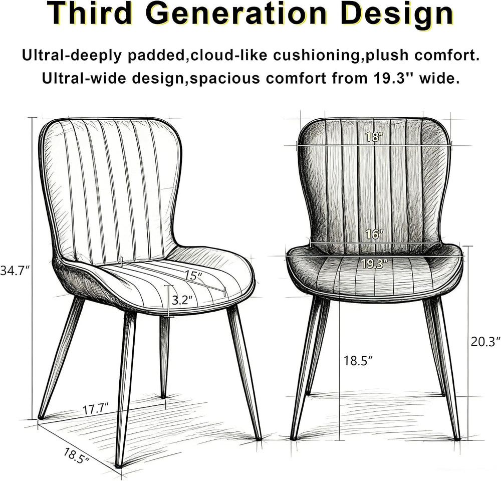 Dining Chairs Set of 4,Pink Leather Dining Chair Upholstered,Kitchen Chair,Mo...