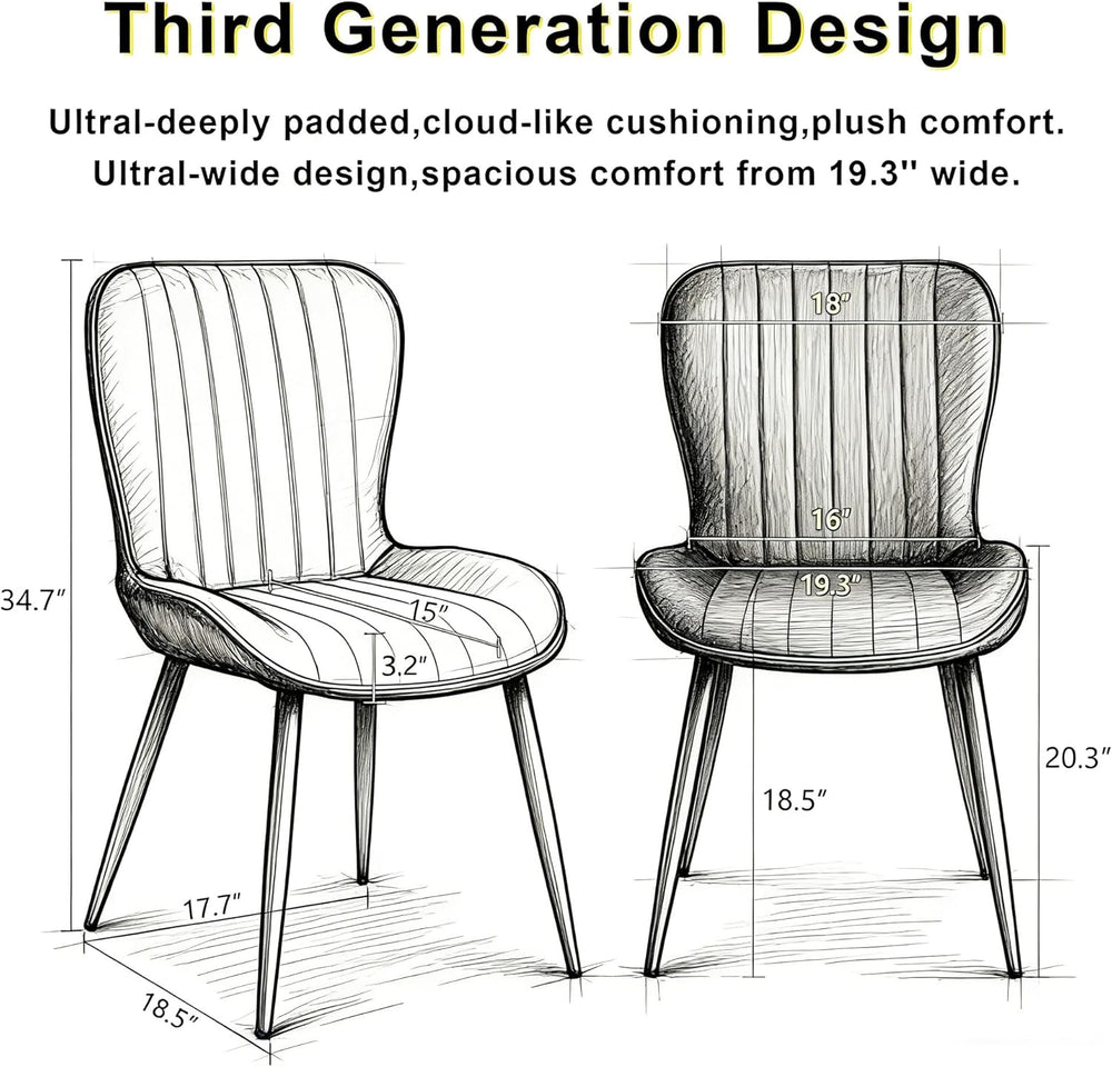 Dining Chairs Set of 2,Pink Leather Dining Chair Upholstered,Kitchen Chair,Mo...