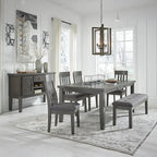 Signature Design by Ashley Hallanden Rustic Tufted Upholstered Dining Room Bench, Gray