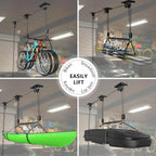 2025 Upgrade Cargo Box Garage Pulley System, Garage Ceiling Hoist Heavy-Duty Holds up to 150 lbs Capacity, Fit 10-14 Foot Ceilings, Black