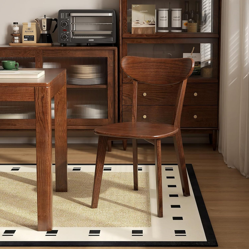 Dining Chairs, Kitchen Chairs, 100% Oak Solid Wood Modern Chair with Curved B...