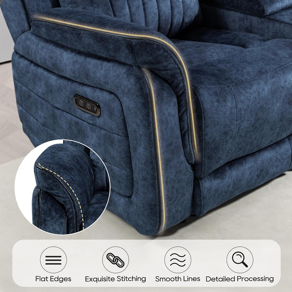 Power Zero Gravity Reclining Loveseat with Adjustable Headrest, Double Reclin...