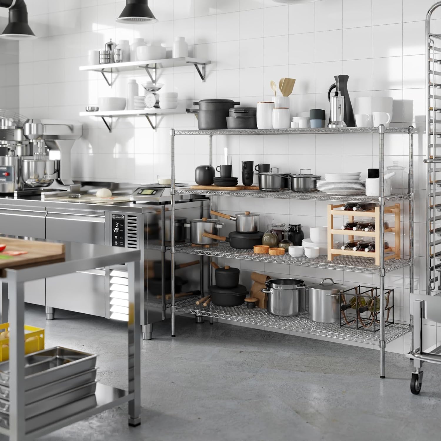 18" Deep x 60" Wide x 54" Height Wire Shelving Kit | 4-Tier | NSF Commercial Storage Rack Unit
