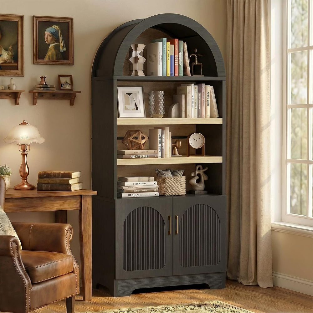 Bestier 71" Tall Arched Kitchen Pantry, Arched Cabinet with Doors, Moder...