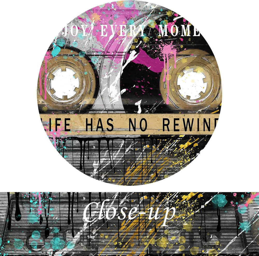 Vintage Graffiti Street Art Canvas Retro Cassette Tape Life Quote Wall Art