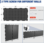 WORKPRO Metal Pegboard 16”x 32” Steel Panel with Round Holes & Vertical Slots, Black Heavy Duty Garage Peg Board Wall Pegboard Organizer for Wood Working Work Shop, Craft Room, 2 Pack