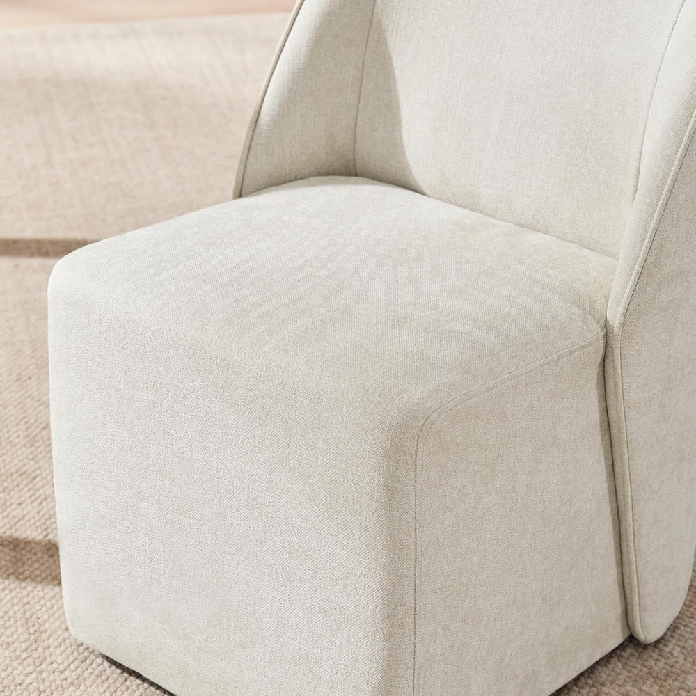 Watson & Whitely Upholstered Dining Chairs with Casters Set of 2, Armless...