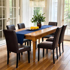 CHUN YI Dining Chairs Set of 6, Faux Leather Dining Room Chairs, Upholstered Parsons Chairs for Dining Room Kitchen Side Chair with Sturdy Wood Legs, Brown (Only Chairs)