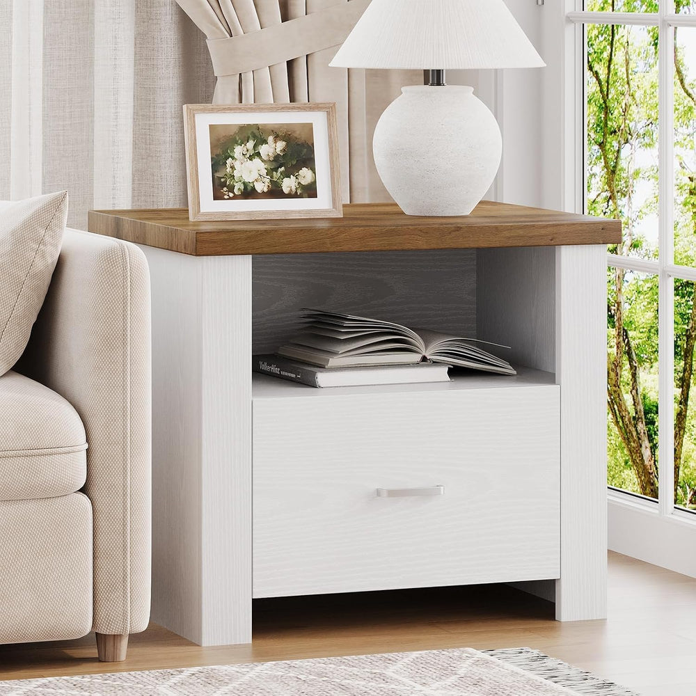 4ever2buy 23” Nightstand with Storage, Large Bedside Table End Table with Dra...