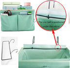 Bedside Caddy Bedside Hanging Storage Basket Multi-Function Organizer Caddy for Bunk and Hospital Beds Dorm Rooms Bed Rails, Can be Placed Glasses Books Mobile Phones(Green)